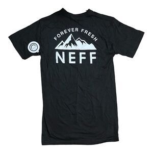 NEFF T-Shirt Men's S Black Forever Fresh Graphic Tee Mountains Hike Outdoors